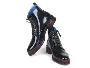 PAUL PARKMAN Paul Parkman Polished Leather Boots Black (ID#5075-BLK)
