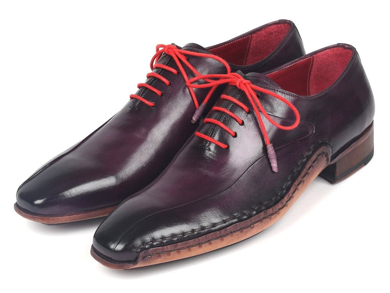 PAUL PARKMAN Paul Parkman Purple Leather Oxfords Side Hand-Sewn (ID#018-PRP)