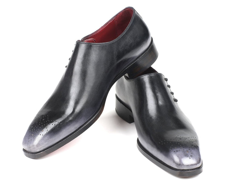 PAUL PARKMAN Paul Parkman Side Lace Oxfords Gray Burnished (ID#857F25)