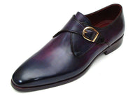 PAUL PARKMAN Paul Parkman Single Monkstrap Shoes Purple Leather (ID#DW754T)