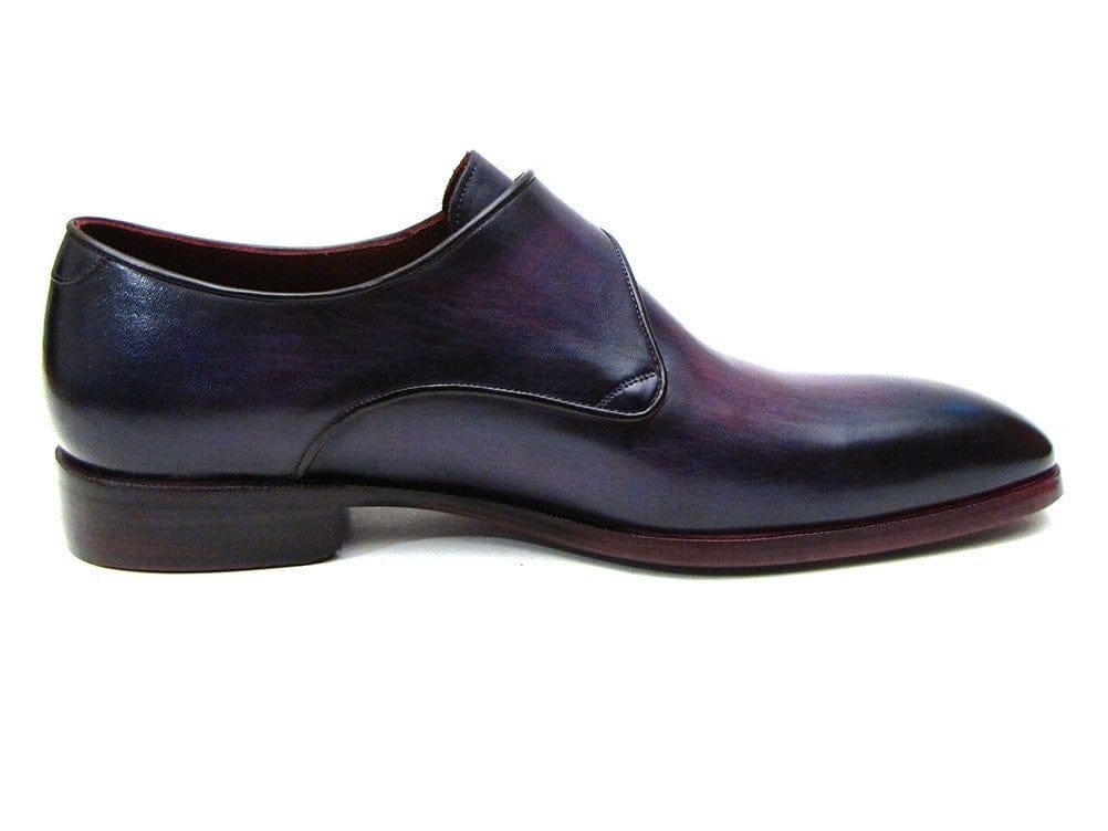 PAUL PARKMAN Paul Parkman Single Monkstrap Shoes Purple Leather (ID#DW754T)