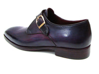 PAUL PARKMAN Paul Parkman Single Monkstrap Shoes Purple Leather (ID#DW754T)