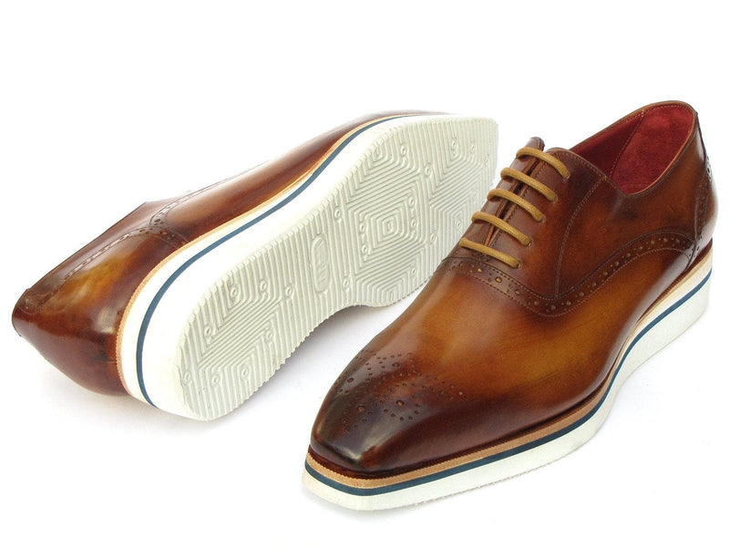 PAUL PARKMAN Paul Parkman Smart Casual Men's Brown Oxfords (ID#184SNK-BRW)