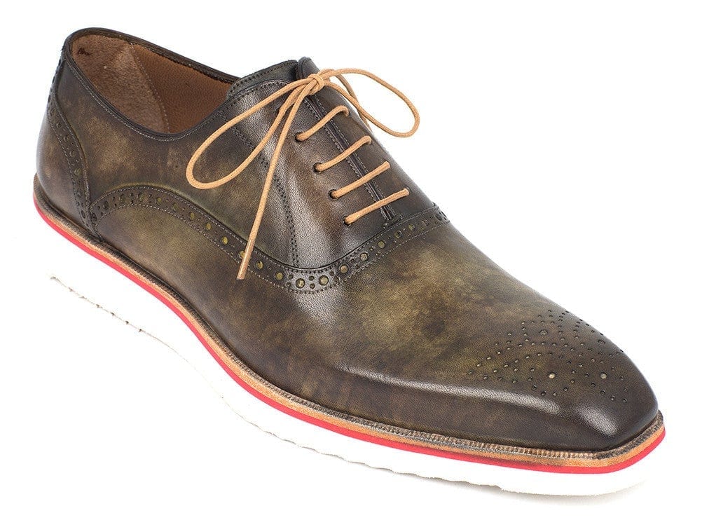 PAUL PARKMAN Paul Parkman Smart Casual Oxford Shoes For Men Army Green (ID#184SNK-GRN)