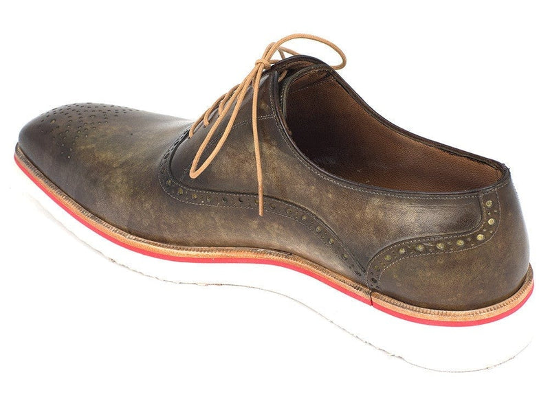 PAUL PARKMAN Paul Parkman Smart Casual Oxford Shoes For Men Army Green (ID#184SNK-GRN)