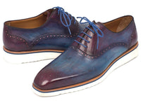 PAUL PARKMAN Paul Parkman Smart Casual Oxford Shoes For Men Blue & Purple (ID#184SNK-BLU)