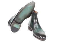 PAUL PARKMAN Paul Parkman Turquoise Burnished Side Zipper Boots (ID#BT487TRQ)