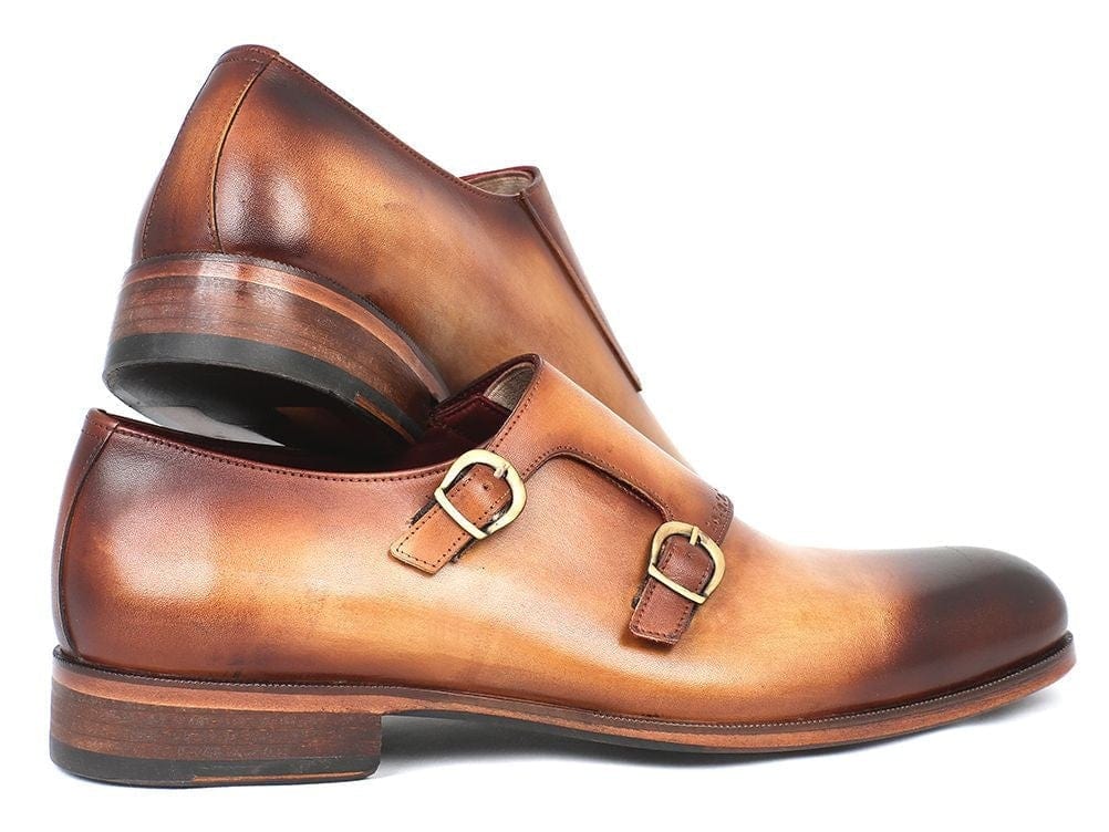 PAUL PARKMAN Paul Parkman Two Tone Double Monkstrap Shoes (ID#HT54-CML)