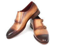 PAUL PARKMAN Paul Parkman Two Tone Double Monkstrap Shoes (ID#HT54-CML)