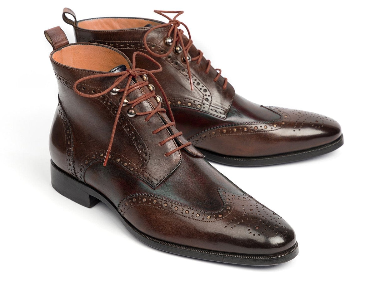 PAUL PARKMAN Paul Parkman Wingtip Ankle Boots Brown (ID#CH777BRW)