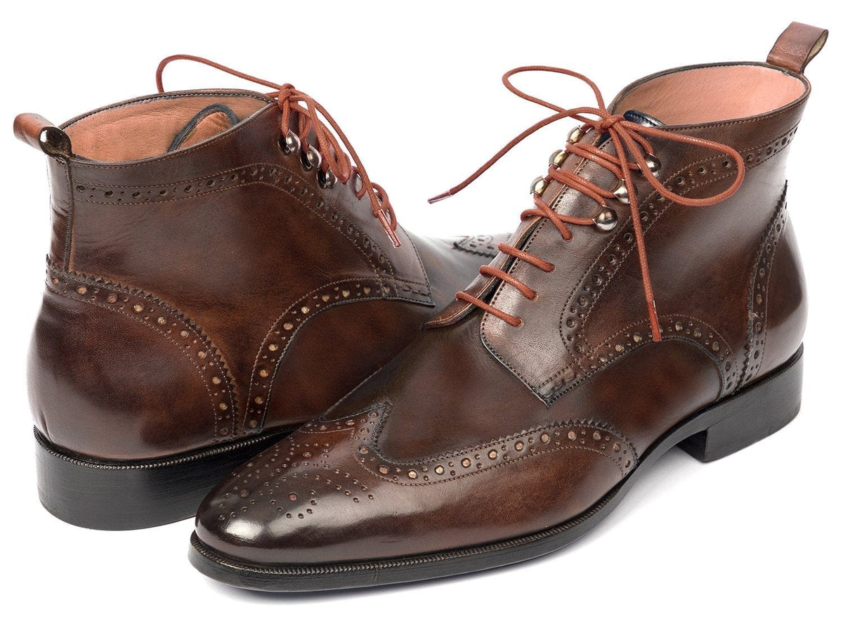 PAUL PARKMAN Paul Parkman Wingtip Ankle Boots Brown (ID#CH777BRW)