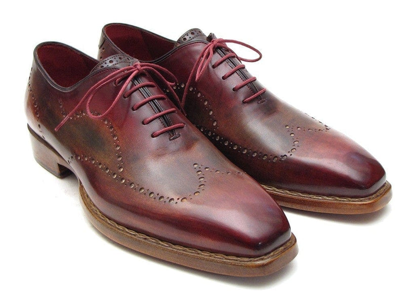 PAUL PARKMAN Paul Parkman Wingtip Oxford Goodyear Welted Bordeaux & Camel (ID#087LX)