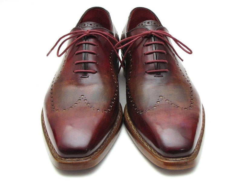 PAUL PARKMAN Paul Parkman Wingtip Oxford Goodyear Welted Bordeaux & Camel (ID#087LX)