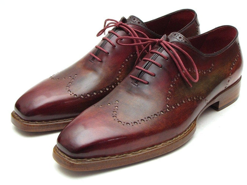 PAUL PARKMAN Paul Parkman Wingtip Oxford Goodyear Welted Bordeaux & Camel (ID#087LX)