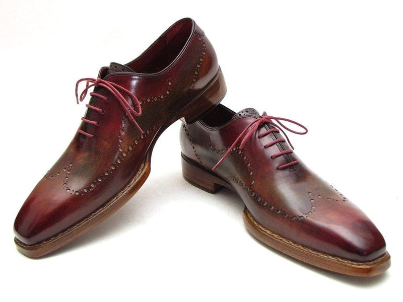 PAUL PARKMAN Paul Parkman Wingtip Oxford Goodyear Welted Bordeaux & Camel (ID#087LX)