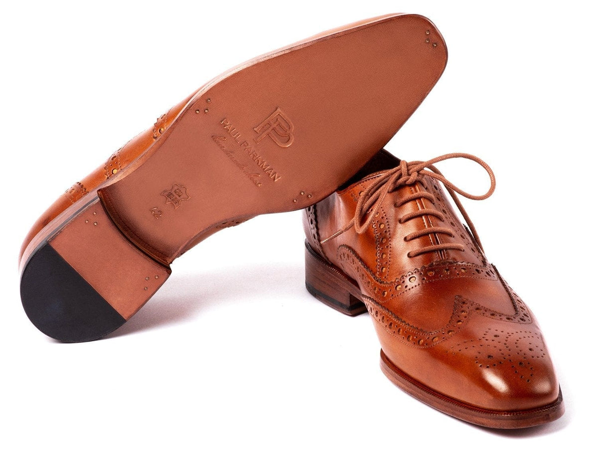PAUL PARKMAN Paul Parkman Wingtip Oxfords Mid Brown (ID#5447-BRW)