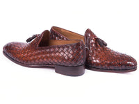 PAUL PARKMAN Paul Parkman Woven Leather Tassel Loafers Brown (ID#WVN88-BRW)