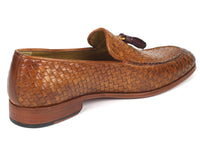 PAUL PARKMAN Paul Parkman Woven Leather Tassel Loafers Camel Colour  (ID#WVN44-CML)