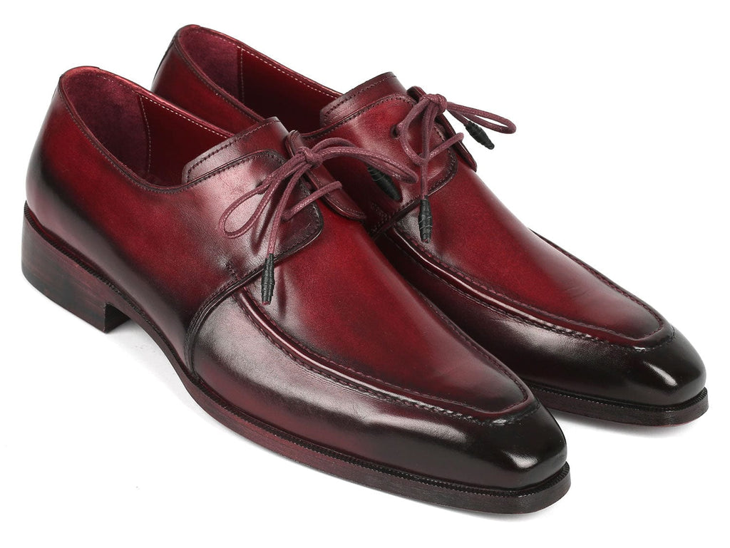 PAUL PARKMAN Shoes Paul Parkman Bordeaux Leather Apron Derby Shoes For Men (ID#13BRD92)