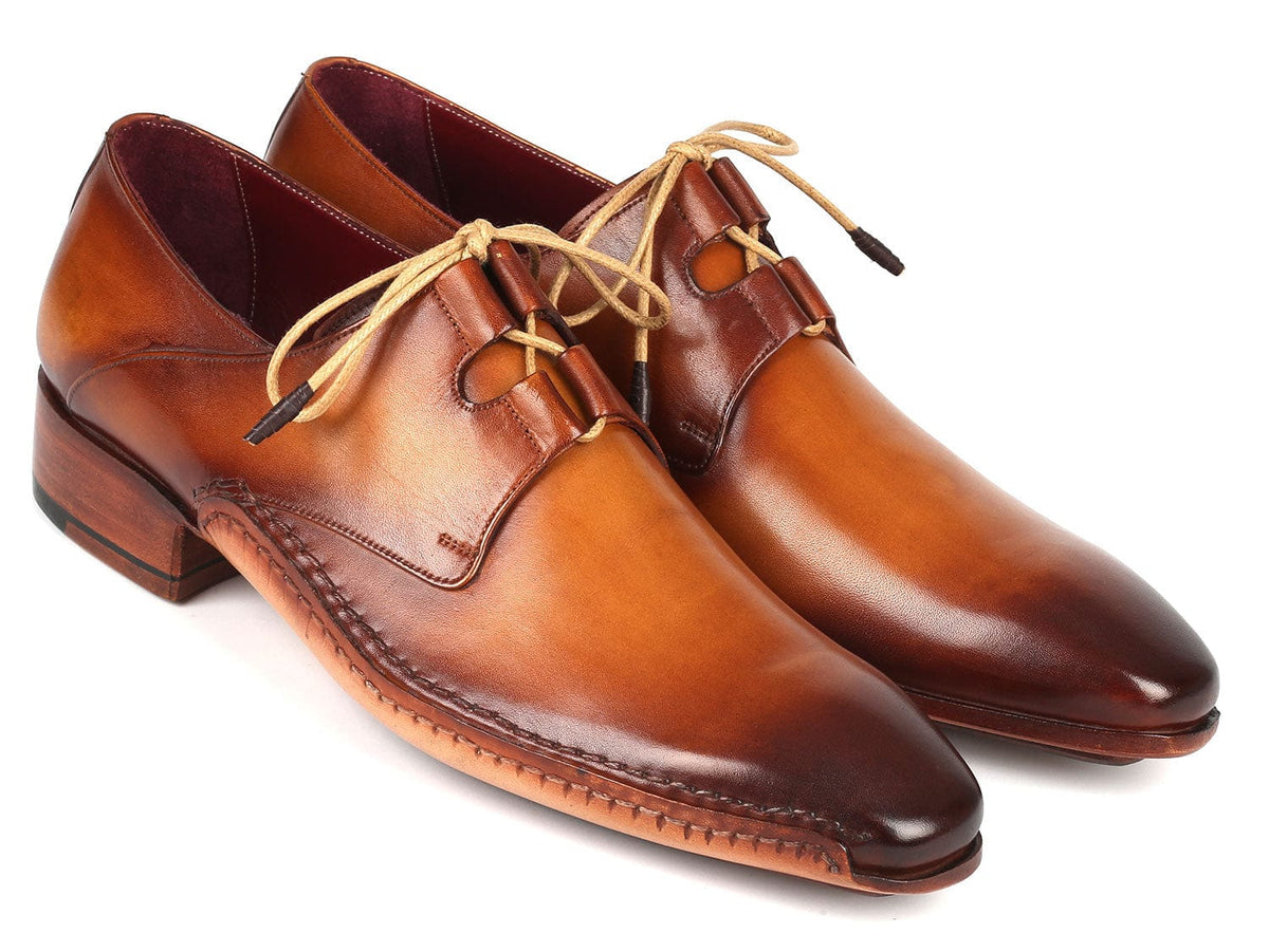 PAUL PARKMAN Shoes Paul Parkman Ghillie Lacing Handsewn Shoes Light Brown (ID#022-CML)