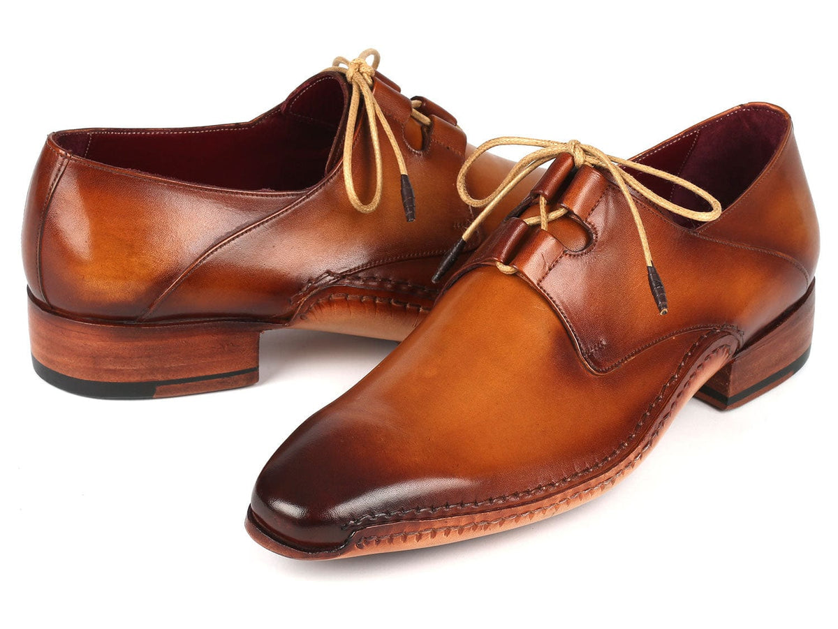 PAUL PARKMAN Shoes Paul Parkman Ghillie Lacing Handsewn Shoes Light Brown (ID#022-CML)