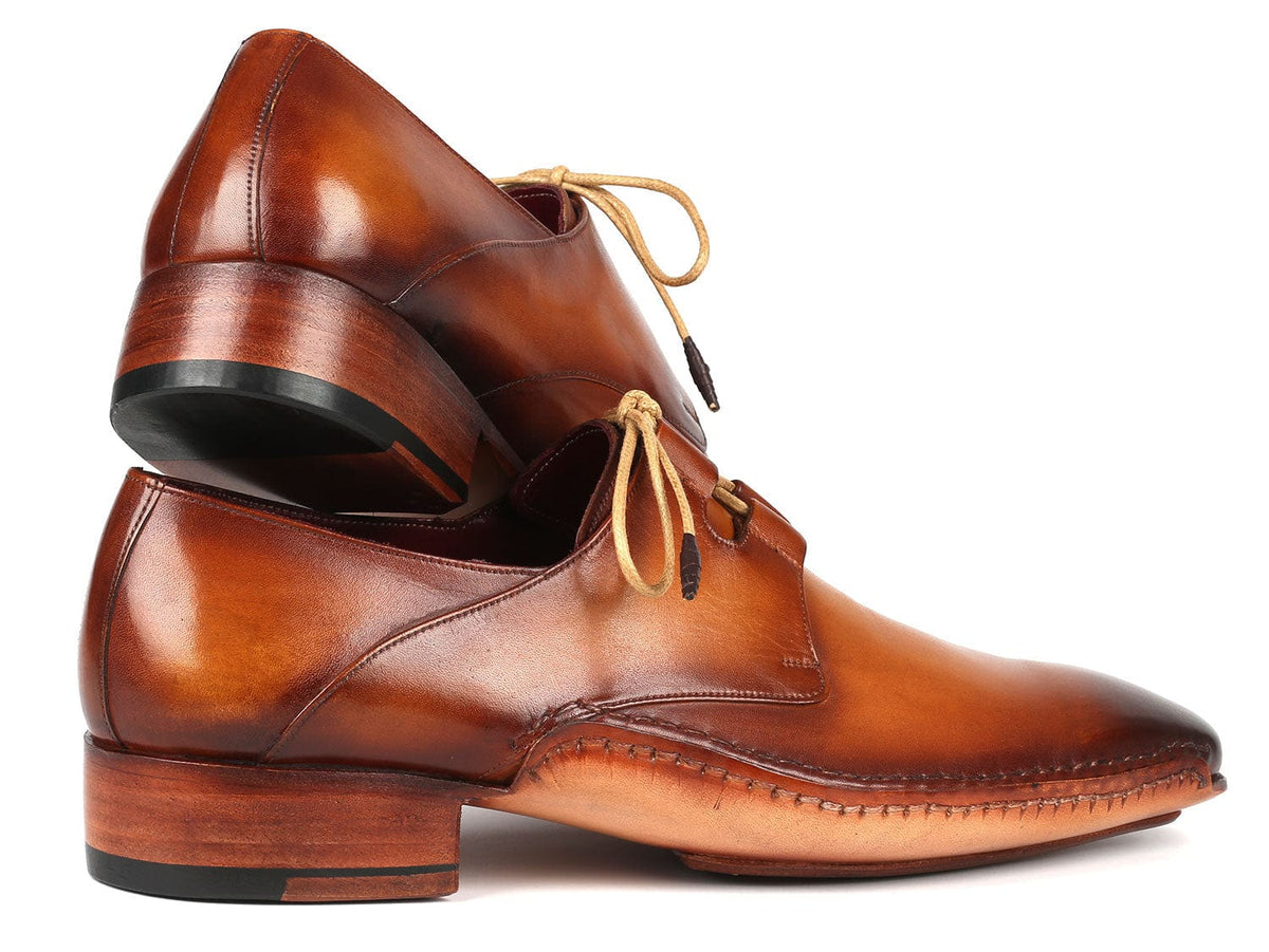 PAUL PARKMAN Shoes Paul Parkman Ghillie Lacing Handsewn Shoes Light Brown (ID#022-CML)