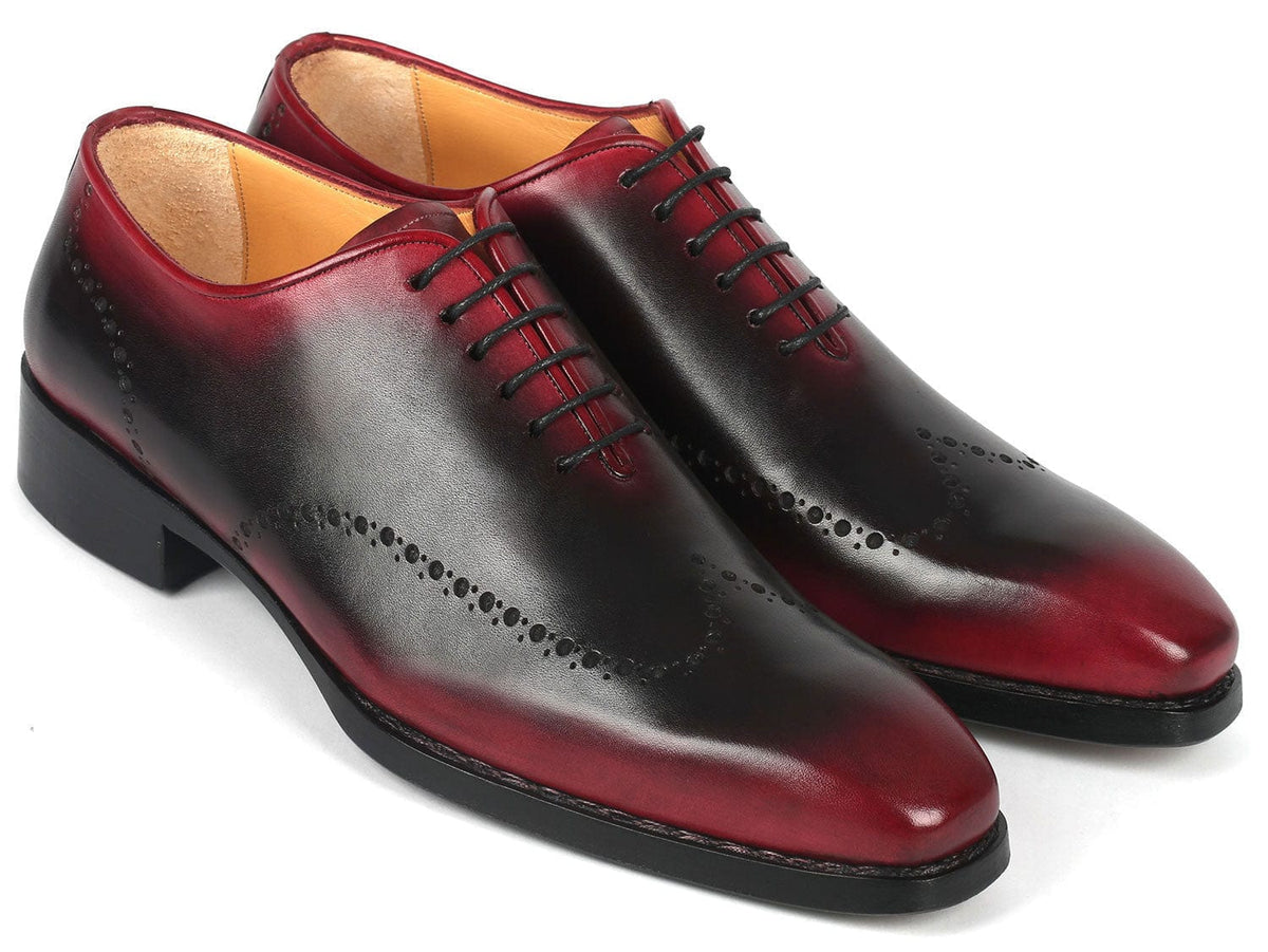 PAUL PARKMAN Shoes Paul Parkman Goodyear Welted Men's Red & Black Oxford Shoes (ID#081-B51)