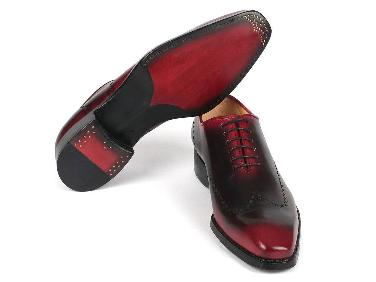 PAUL PARKMAN Shoes Paul Parkman Goodyear Welted Men's Red & Black Oxford Shoes (ID#081-B51)