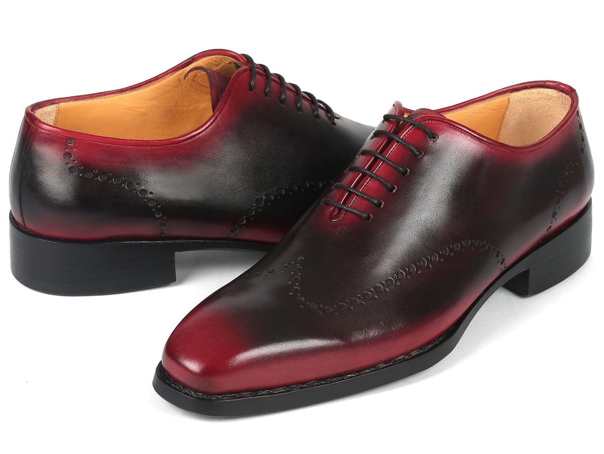 PAUL PARKMAN Shoes Paul Parkman Goodyear Welted Men's Red & Black Oxford Shoes (ID#081-B51)