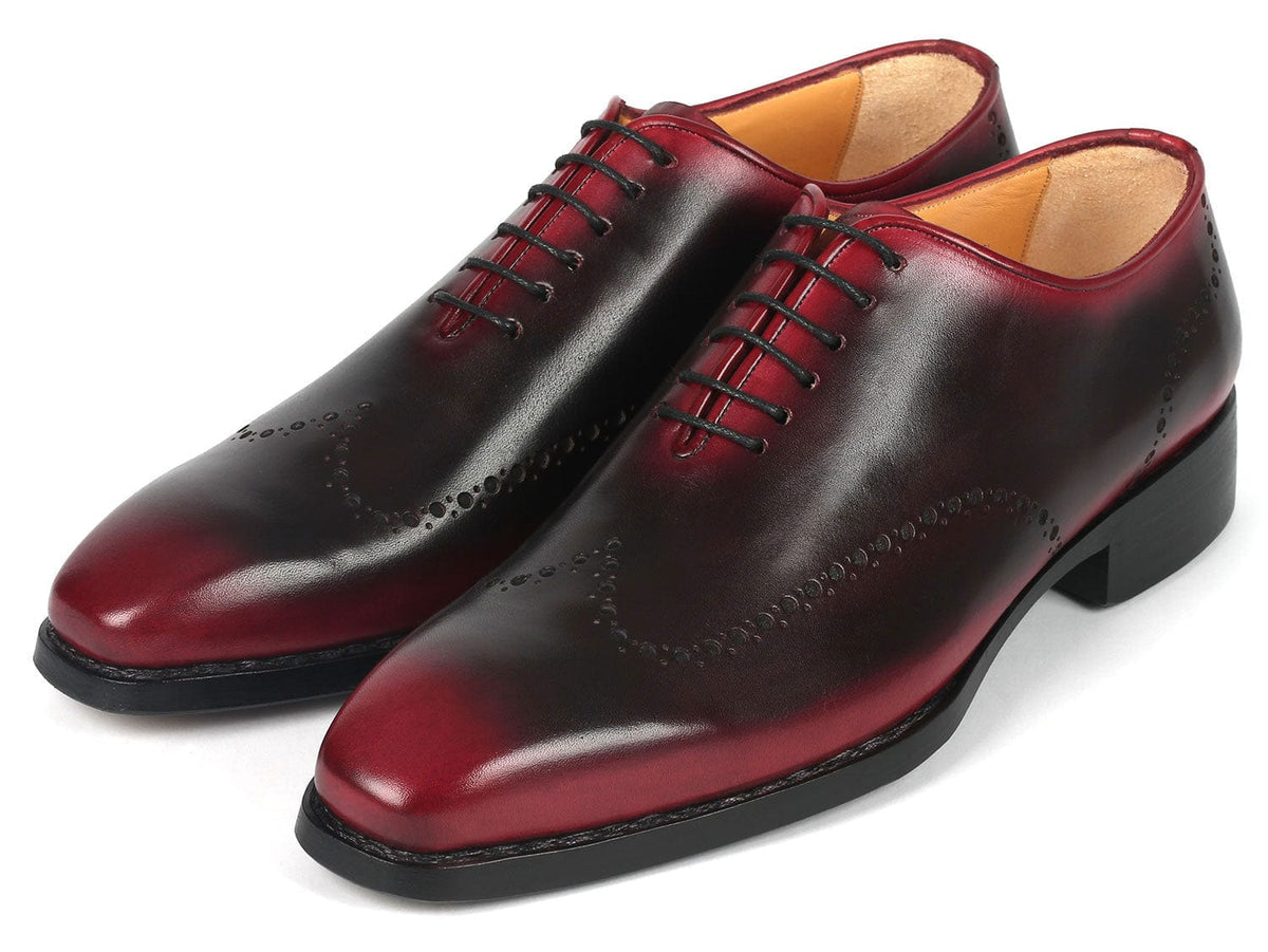 PAUL PARKMAN Shoes Paul Parkman Goodyear Welted Men's Red & Black Oxford Shoes (ID#081-B51)