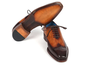 PAUL PARKMAN Shoes Paul Parkman Goodyear Welted Men's Two Tone Brown Oxford Shoes (ID#081-K33)