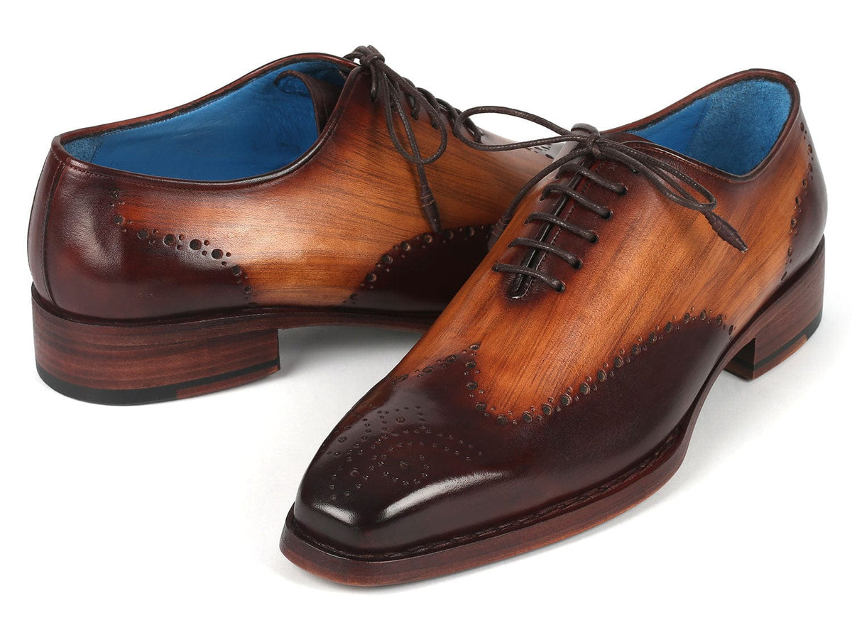 PAUL PARKMAN Shoes Paul Parkman Goodyear Welted Men's Two Tone Brown Oxford Shoes (ID#081-K33)