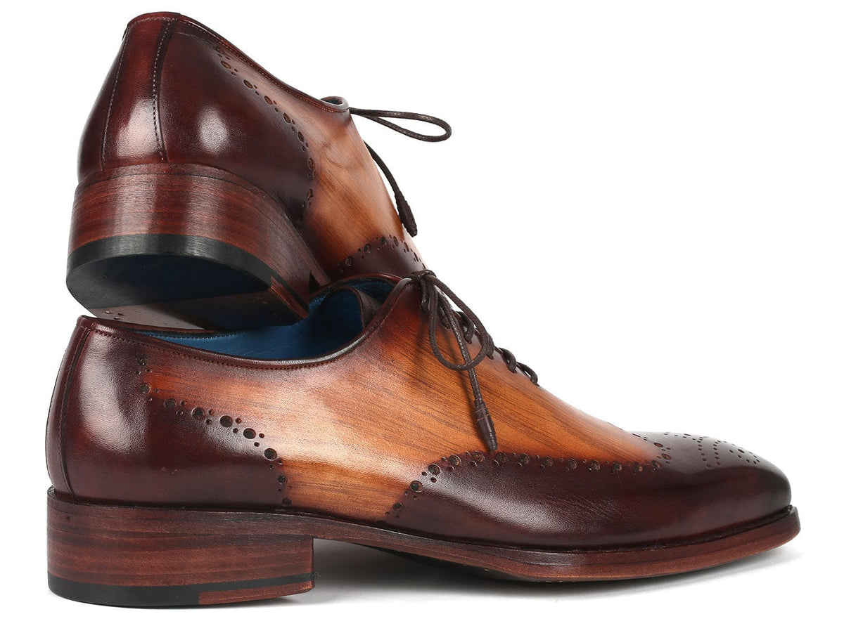PAUL PARKMAN Shoes Paul Parkman Goodyear Welted Men's Two Tone Brown Oxford Shoes (ID#081-K33)