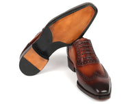 PAUL PARKMAN Shoes Paul Parkman Goodyear Welted Men's Wingtip Oxfords Brown (ID#6819-BRW)