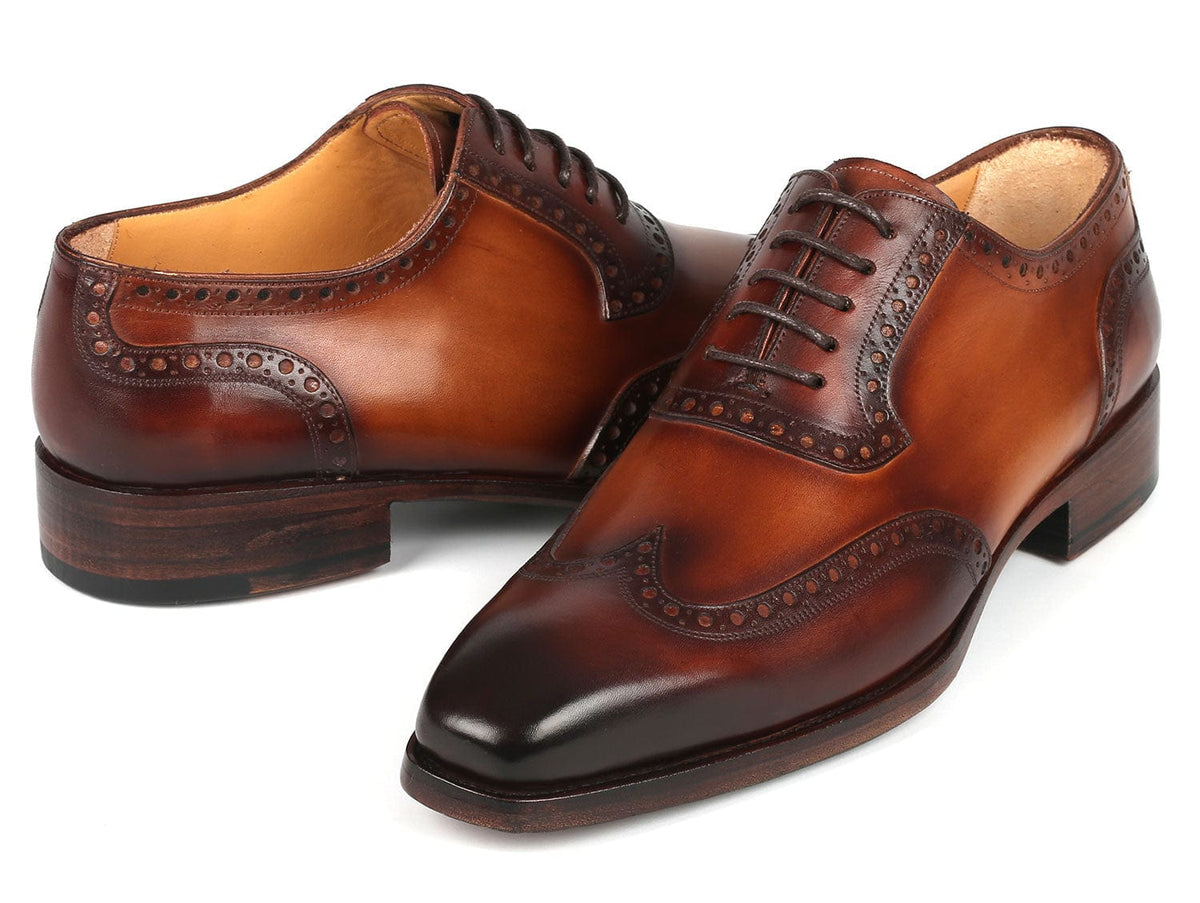 PAUL PARKMAN Shoes Paul Parkman Goodyear Welted Men's Wingtip Oxfords Brown (ID#6819-BRW)
