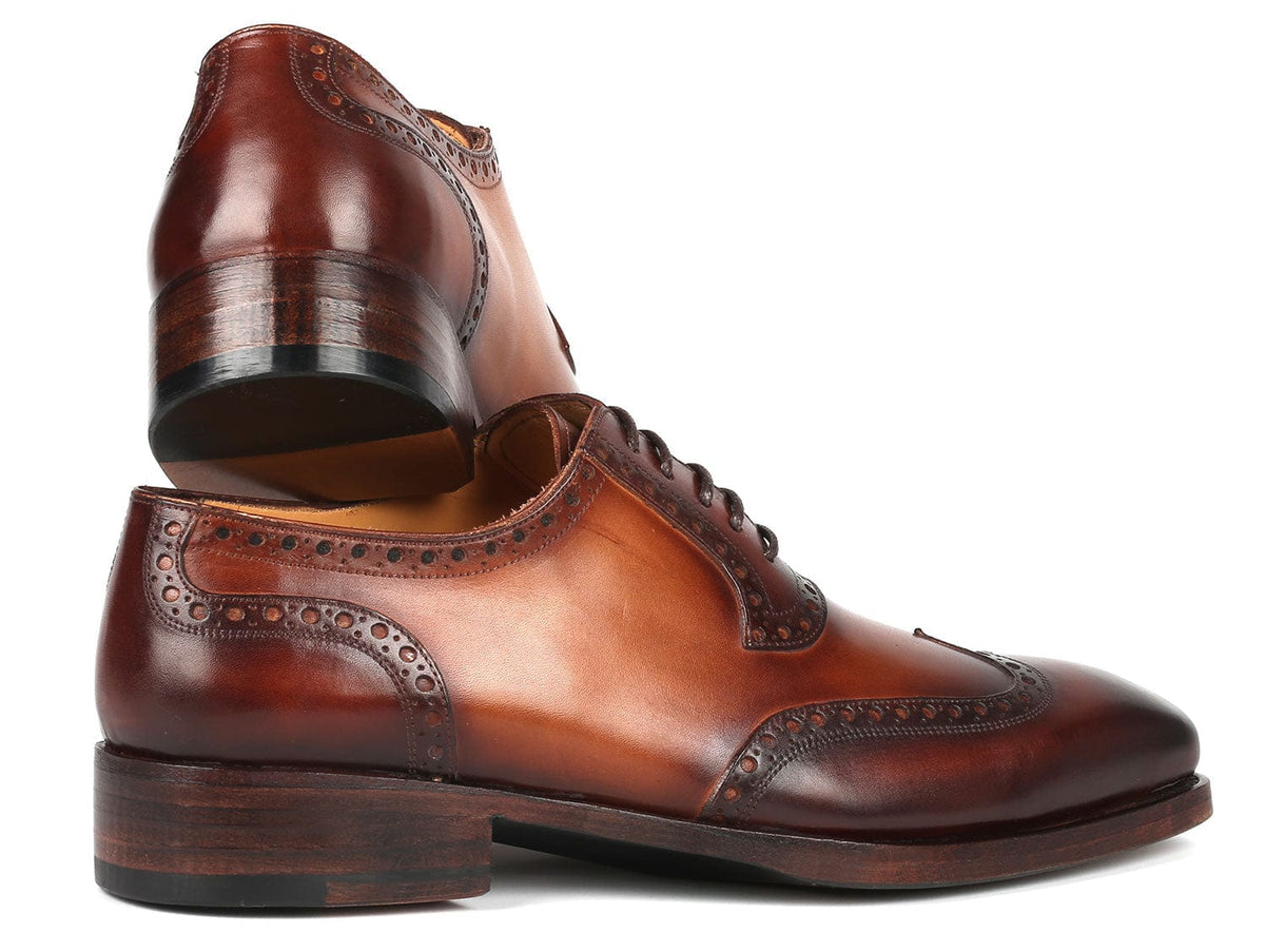 PAUL PARKMAN Shoes Paul Parkman Goodyear Welted Men's Wingtip Oxfords Brown (ID#6819-BRW)