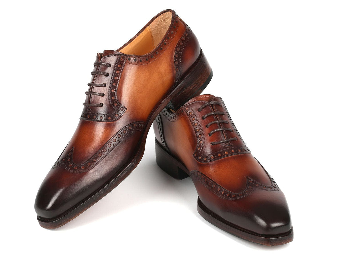 PAUL PARKMAN Shoes Paul Parkman Goodyear Welted Men's Wingtip Oxfords Brown (ID#6819-BRW)
