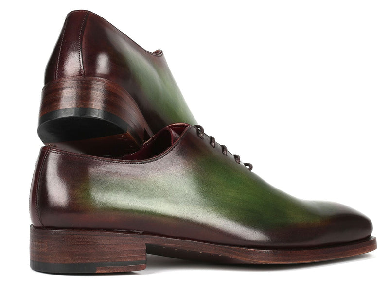 PAUL PARKMAN Shoes Paul Parkman Goodyear Welted Wholecut Oxfords Green & Bordeaux (ID#044GBD)