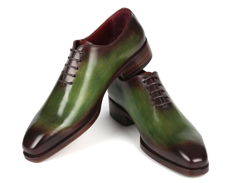 PAUL PARKMAN Shoes Paul Parkman Goodyear Welted Wholecut Oxfords Green & Bordeaux (ID#044GBD)