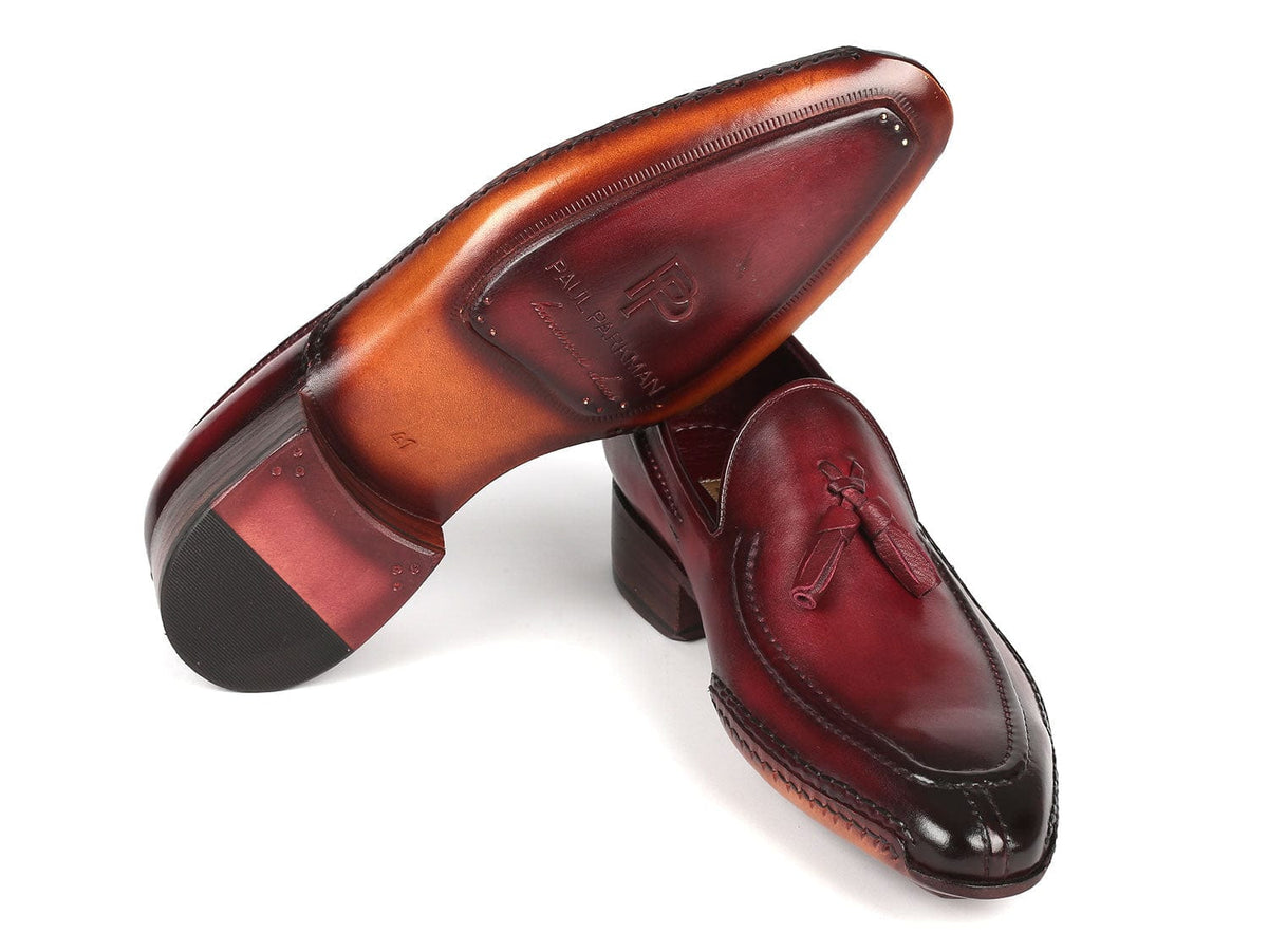 PAUL PARKMAN Shoes Paul Parkman Hand-Sewn Tassel Loafers Bordeaux (ID#082-BRD)