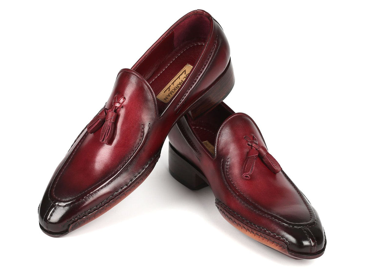 PAUL PARKMAN Shoes Paul Parkman Hand-Sewn Tassel Loafers Bordeaux (ID#082-BRD)