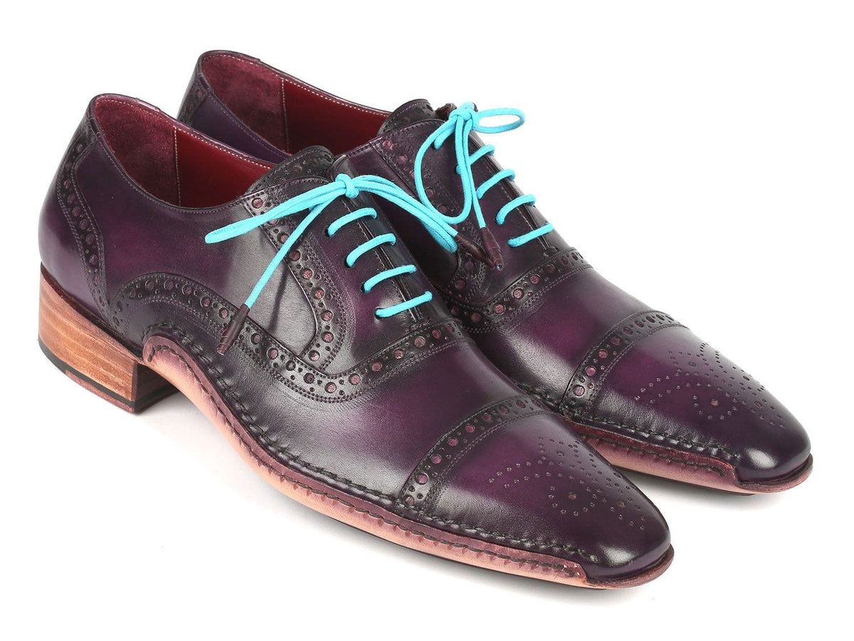 PAUL PARKMAN Shoes Paul Parkman Handsewn Captoe Oxfords Purple (ID#5032-PRP)