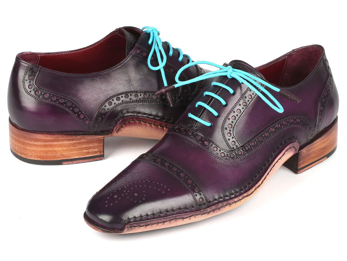 PAUL PARKMAN Shoes Paul Parkman Handsewn Captoe Oxfords Purple (ID#5032-PRP)