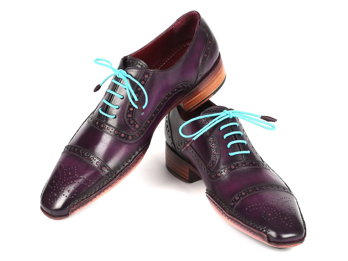 PAUL PARKMAN Shoes Paul Parkman Handsewn Captoe Oxfords Purple (ID#5032-PRP)