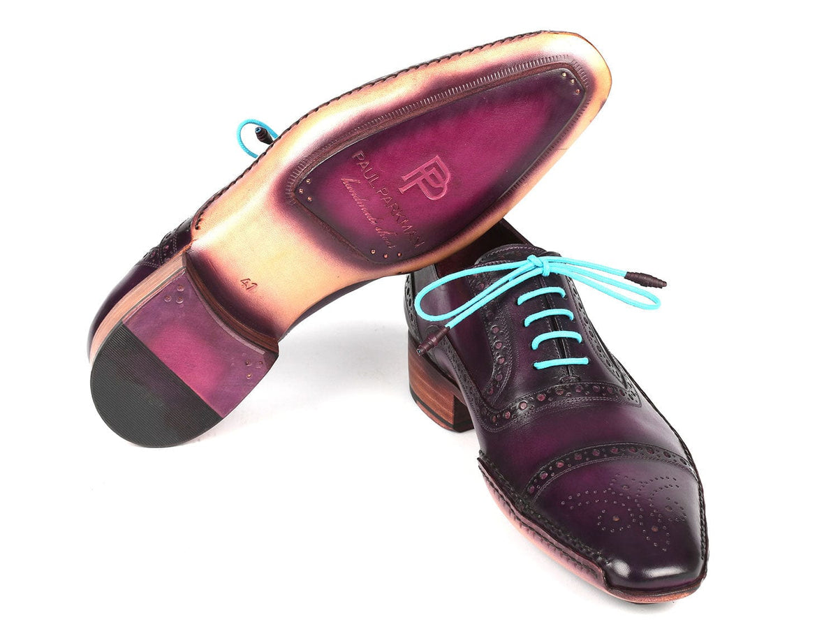 PAUL PARKMAN Shoes Paul Parkman Handsewn Captoe Oxfords Purple (ID#5032-PRP)