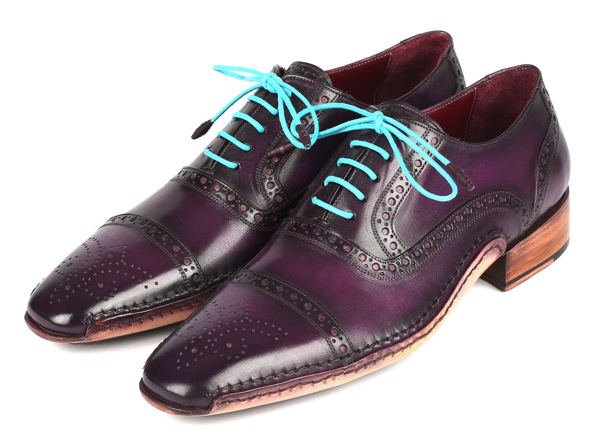 PAUL PARKMAN Shoes Paul Parkman Handsewn Captoe Oxfords Purple (ID#5032-PRP)