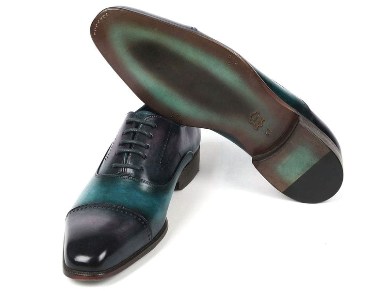 PAUL PARKMAN Shoes Paul Parkman Men's Cap Toe Oxfords Purple & Turquoise (ID#314-PRPTRQ)