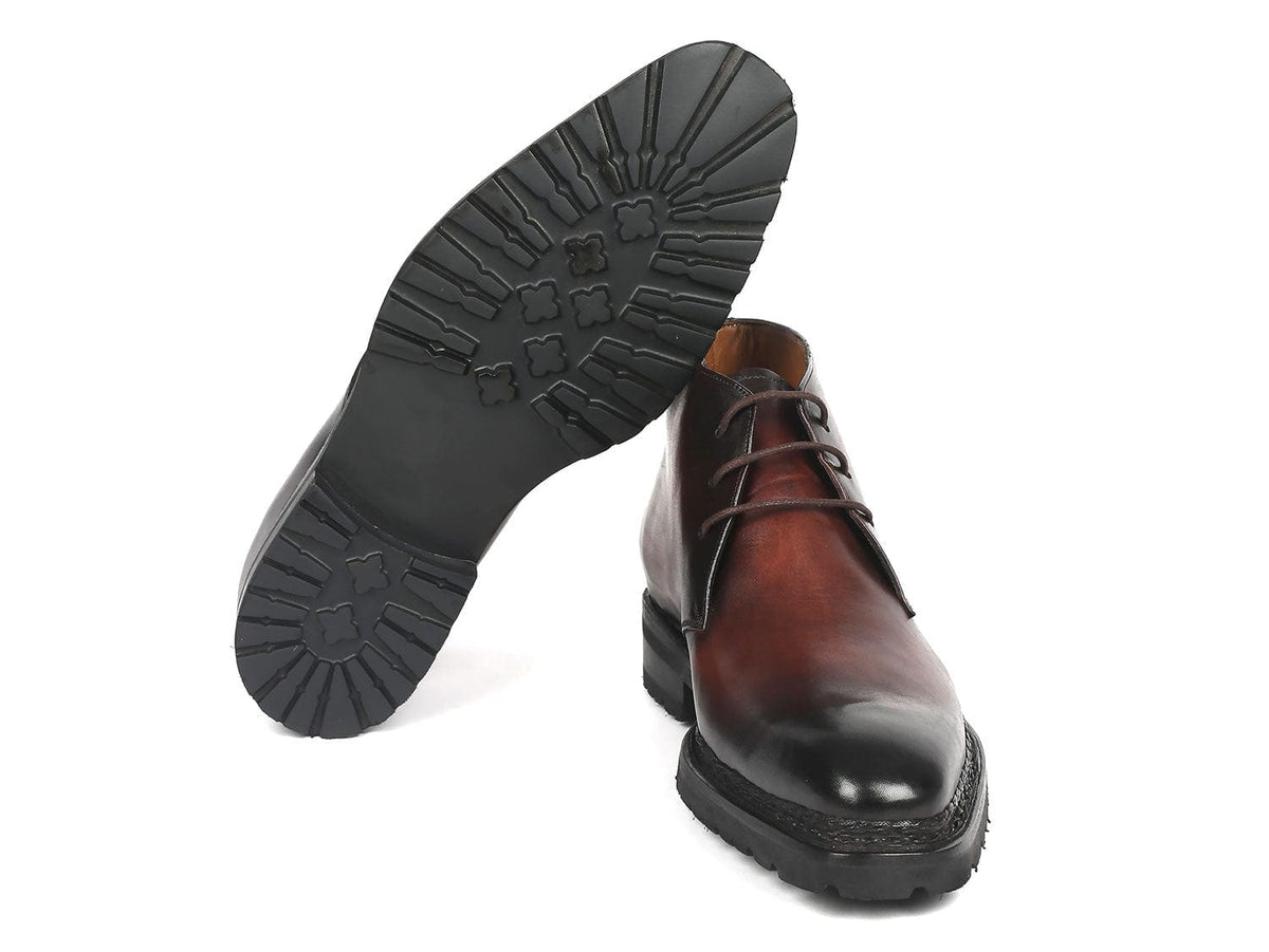 PAUL PARKMAN Shoes Paul Parkman Men's Norwegian Welted Chukka Boots Brown Burnished (ID#8504-BRW)