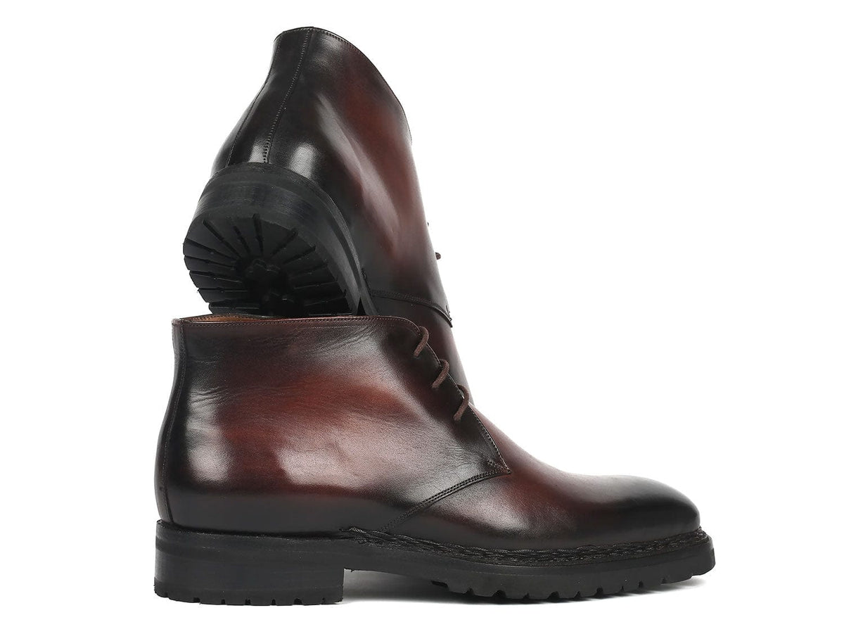 PAUL PARKMAN Shoes Paul Parkman Men's Norwegian Welted Chukka Boots Brown Burnished (ID#8504-BRW)