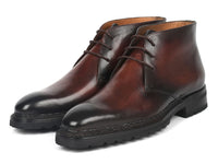 PAUL PARKMAN Shoes Paul Parkman Men's Norwegian Welted Chukka Boots Brown Burnished (ID#8504-BRW)